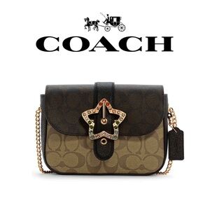 🖤 NEW Authentic Coach  Gemma Crossbody Bag - Signature Canvas
With Star Buckle